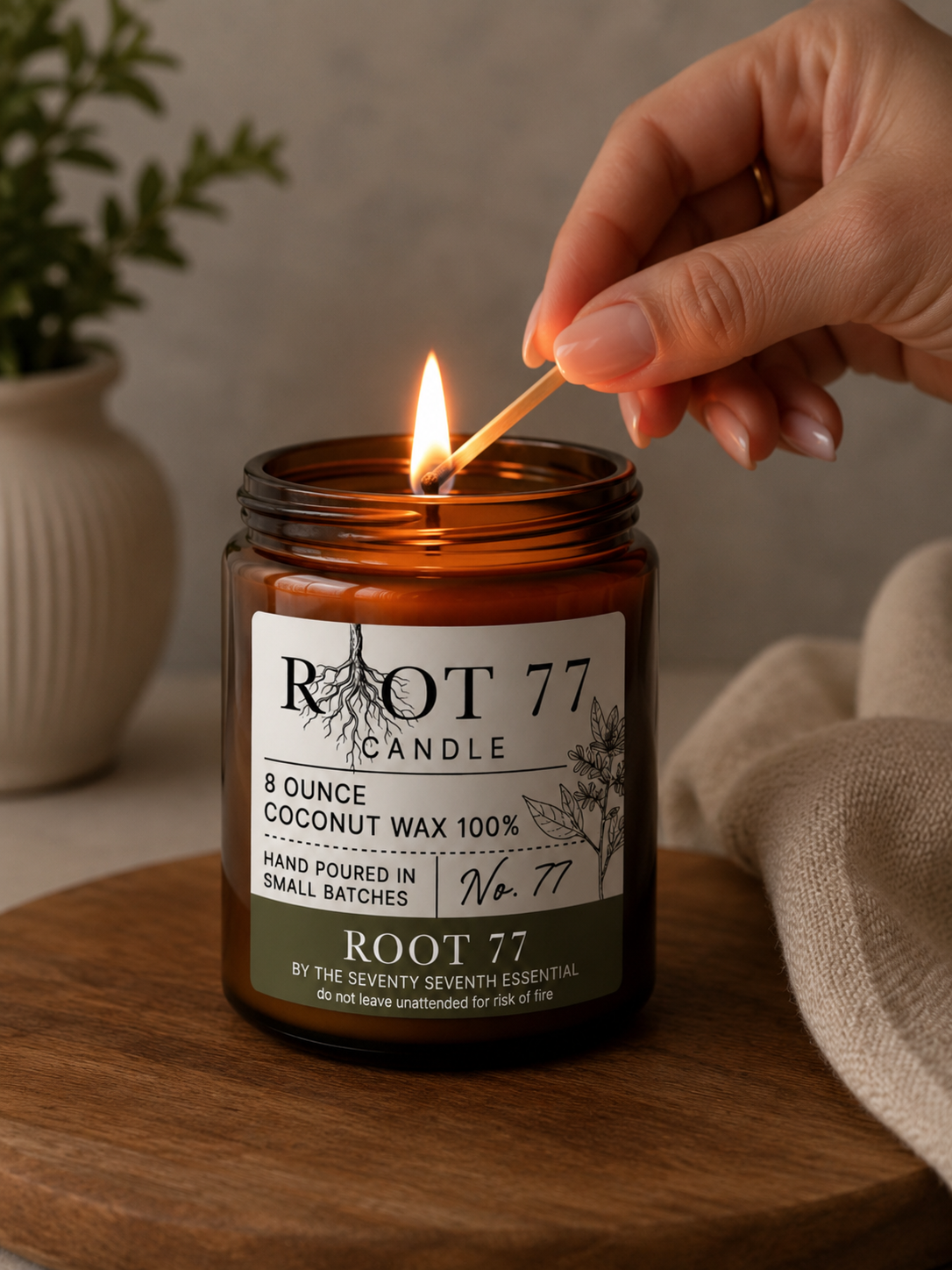 ROOT 77 Coconut Wax Candle – 8 oz